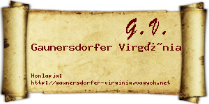 Gaunersdorfer Virgínia névjegykártya